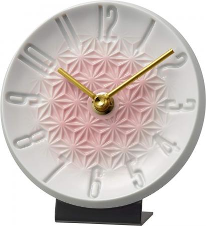 RHYTHM Table Clock PISTA-S2 ARITA Asanoha Made in Japan Arita Ware Ikeda Ceramics 2 Hand Type 4SG798HG13 12.6x12x4.8cm