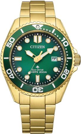 CITIZEN Promaster Watch Light-Powered Eco-Drive Diver's Watch 200m Green Gold BN0262-59W Men's Gold