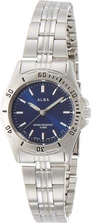 SEIKO ALBA quartz hour and minute hands Lumi Ladies Sports AQQS005 watch silver