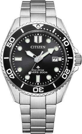 CITIZEN Promaster Watch Light-Powered Eco-Drive Diver's Watch 200m Black BN0261-51E Men's Silver