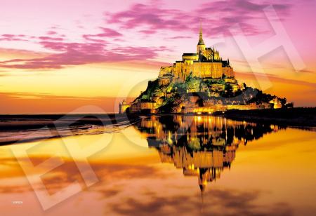 EPOCH 300-piece jigsaw puzzle, overseas landscapes, golden Mont Saint-Michel - France (26 x 38 cm), 28-832s, with glue and score ticket included