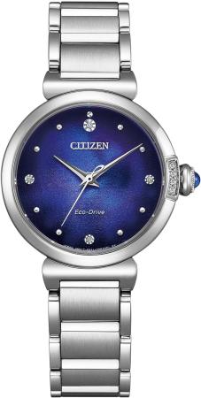 CITIZEN L Light-Powered Eco-Drive Waterproof UNITE with BLUE Limited Edition Silver Blue EM1060-87L Women's Silver