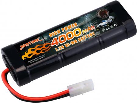 NASTIMA 7.2v Nickel Metal Hydride Battery Ultra-large true capacity 4000mAh RC battery With TAMIYA connector for many types of RC cars (CE, MSDS, UN38.3, RoHS certified)