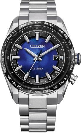 CITIZEN Attesa Watch Light-Powered Eco-Drive Radio-Controlled Waterproof UNITE with BLUE Limited Edition Silver Blue CB0288-65L Men's Silver