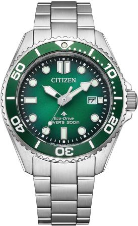 CITIZEN Promaster Watch Light-Powered Eco-Drive Diver's Watch 200m Green BN0269-50W Men's Silver