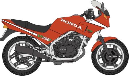Hasegawa 1/12 Honda VT250F (MC08) (1984) Red Plastic Model Kit 21780 (Motorcycle)