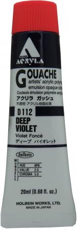 Holbein Acrylic Gouache (Acryla Gouache) Deep Violet D112 20ml (6) 007112