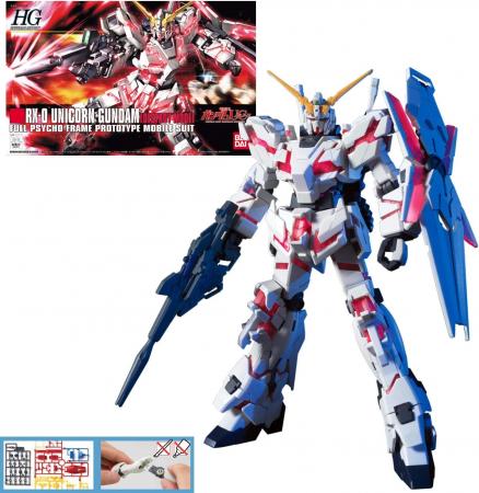 HGUC Mobile Suit Gundam UC Unicorn Gundam Destroy Mode 1/144 Scale Color Coded Plastic Model