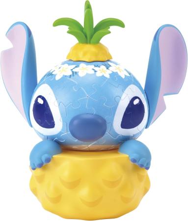 Yanoman 69-Piece Jigsaw Puzzle, 3D Disney Stitch/Pineapple (Completed Size: Approx. 13.3 x 8.9 x 14.4 cm), 2400-05, Includes Piece Request Postcard, Parts, and Instruction Manual