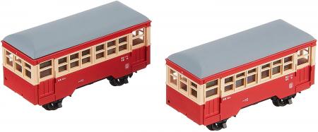 Choshi Electric Railway Huff 1 / Huff 2 Passenger Car Set Red Electric Railway Model Passenger Car