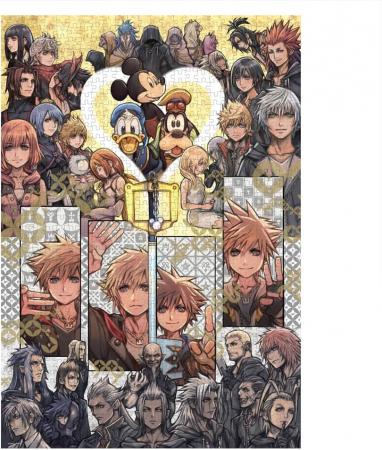 Tenyo (Made in Japan) 1000 Piece Jigsaw Puzzle Disney KINGDOM HEARTS 20th Anniversary Art (51x73.5cm) D-1000-893 Comes with Glue, Spatula, and Service Card