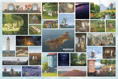 Yanoman (Made in Japan) 1000-piece jigsaw puzzle Moomin Valley (50x75cm) 10-1488 Comes with glue, spatula, piece request postcard, service card, and jigsaw puzzle instruction manual