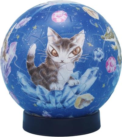 WACHIFIELD Dayan and the Shooting Star of Time 61-Piece 3D Spherical Puzzle Lumi Orb (7.6x7.6x7.4cm) 2003-526 Includes a piece request postcard, rechargeable LED unit, charging cord, base, and instruction manual