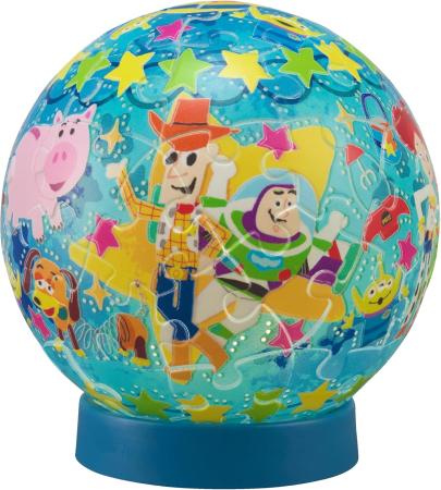 Disney Twinkle Magic/Toy Story 61-Piece 3D Spherical Puzzle Lumi Orb (7.6x7.6x7.4cm) 2003-522 Includes a piece request postcard, rechargeable LED unit, charging cord, base, and instruction manual