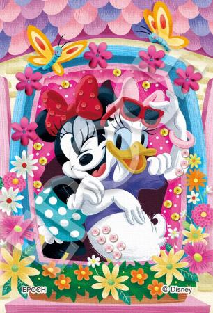 Jigsaw Puzzle Mini Puzzle Decoration Disney Window-Minnie and Daisy-70 Pieces (10x14.7cm)