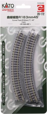 KATO N gauge Unitrack compact curve track R183-45 ° 4 pieces 20-172 model railroad supplies