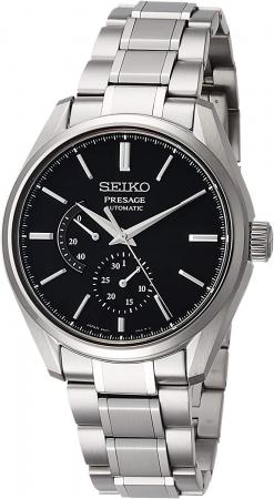 SEIKO PRESAGE Mechanical Prestige Line Titanium Model Black Dial SARW043Men's Silver