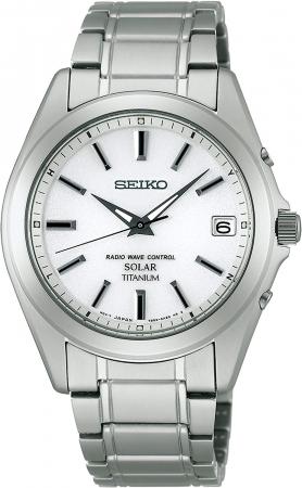 SEIKO Watch Spirit Solar Radio Correction Sapphire Glass Super Clear Coating Titanium SBTM213 Silver