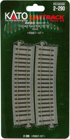 KATO HO gauge curved track R867-10 ° 2 pieces 2-290 model railroad supplies