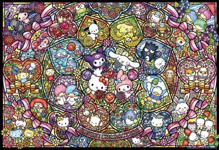 Beverly 300-Piece Jigsaw Puzzle, Sanrio Characters Stained Glass (26x38cm), Made in Japan, 300-173