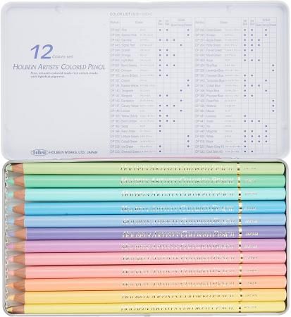 Holbein color pencil 12 color pastel tone set 