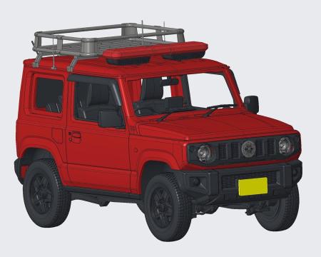 1/24 Inch-Up Series No. 185 Suzuki Jimny JB64 (Fire Department Public Relations Vehicle/Shitakita Public Relations 1) Plastic Model