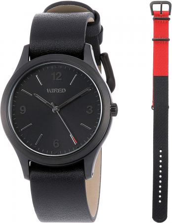 SEIKO WIRED buddy limited 500 pieces Black Dial Black Leather Band AGAK704Men's Black