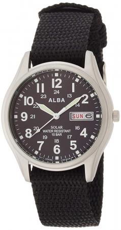 SEIKO ALBA solar with date and day display Hard Rex nylon band AEFD557Men's