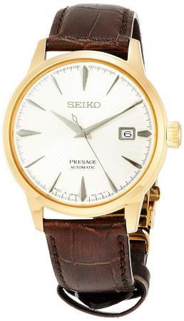 SEIKO Wristwatches Presage Silver Dial Box Type Hard Rex See-through Back Brown Calf Band SARY126 Men's Brown
