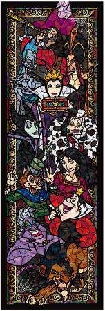 456 Piece Jigsaw Puzzle Disney Villains Stained Glass Gyutto Series [Stained Art] (18.5x55.5cm)