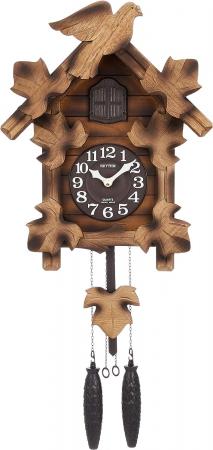 RHYTHM Cuckoo Clock Wall Clock (Made in Japan) Authentic bellows type Wood Brown 54.0 (not including weight) x 30.5 x 16.5 cm Cuckoo Mason R 4MJ234RH06 Brown