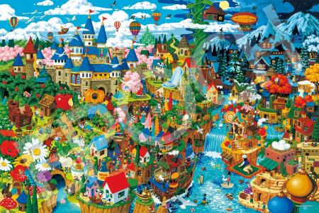 1000 Piece Jigsaw Puzzle Masayoshi Akiyama Search! Fairy tales of the world (50 x 75 cm) 12-602S with glue spatula with score ticket EPOCH
