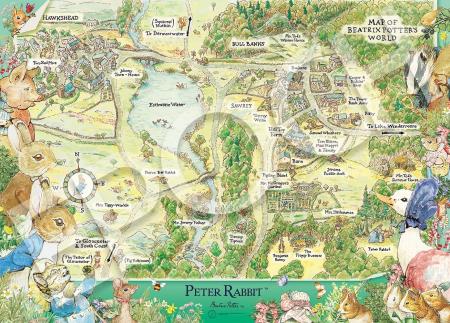 Jigsaw Puzzle Peter Rabbit Map of Beatrix Potters World 500 Piece (38 x 53 cm)