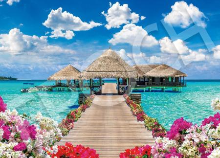 EPOCH 500-piece jigsaw puzzle, overseas scenery, Luxury Time - Maldives (38 x 53 cm), 06-308s, with glue, spatula and score ticket