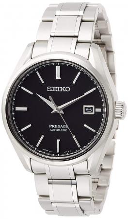 SEIKO PRESAGE non-reflective black dial mechanical sapphire glass titanium model SARX057Men's silver