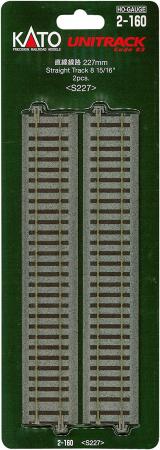 KATO HO gauge straight track 227mm 2 pieces 2-160 model railroad supplies