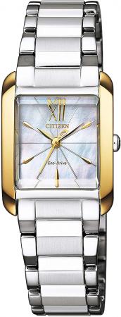 CITIZEN EW5558-81D Wristwatch， El Eco-Drive Square Case， Women's， Silver
