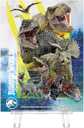 Yanoman 150 Piece Petit Paris Clear Jigsaw Puzzle JURASSIC WORLD Jurassic World Dinosaur Gathering B (7.6x10.2cm) 2308-71 No glue required No frame required Mini easel included Piece request postcard included