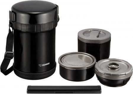 Zojirushi Mahobin (ZOJIRUSHI) Heat-retaining stainless steel lunch box Lunch jar About 3 bowls About 1.2 go Microwave compatible Black SL-GH18-BA