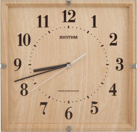 RHYTHM Wall Clock Radio Clock Analog Continuous Second Hand Interior Model Brown (Light Brown Wood Grain Finish) Lively Emily 8MY502SR07