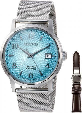SEIKO Self-winding watch Presage PRESAGE Mechanical self-winding (with manual winding) Cocktail motif limited to 5,000 with replacement band (leather calf band) Arabic numeral notation SARY171 Men's silver