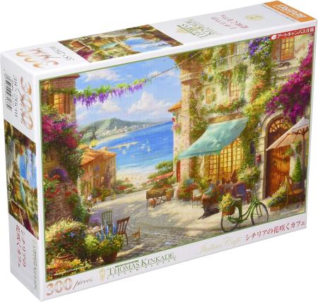 (Made in Japan) 300-piece jigsaw puzzle: Sicilian Flowering Cafe (26 x 38 cm)