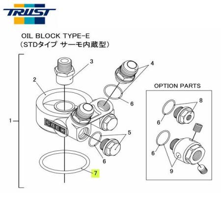 TRUST Oil Block Repair Part #7 O-Ring (57mm Diameter) (Oil Block TYPE-E (Standard Type with Built-in Thermostat))