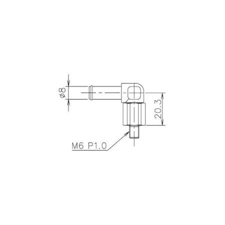 TRUST Breather Tank Optional Parts, Universal Union, 8mm Diameter, M6 x P1.0 (with Copper Washer)