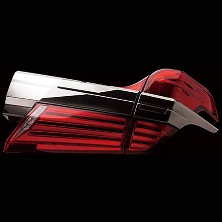 VALENTI Jewel LED Tail Lamps REVO Sequential (TT30VEL-RC-4) with Red Lens/Chrome for Toyota Vellfire