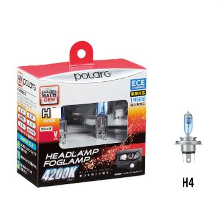POLARG (Polarg/Nissei) H4 Halogen Headlamp Bulb, White 4200K, P0894W