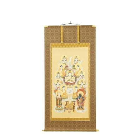 Hanging scroll of Thirteen Buddhas, Mantra by Kazuto Okuda, 4 shaku (120cm tall) for Obon, Bon festival, Bon altar, Bon lantern, lantern, New Obon, First Obon, offering. 
