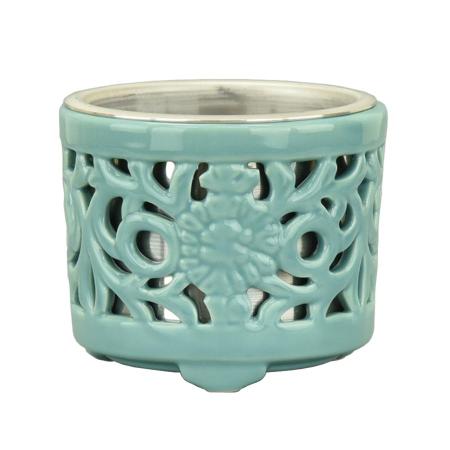 Buddhist altar incense burner, Shinshu Otani sect, Otou style, openwork earthenware incense burner, 