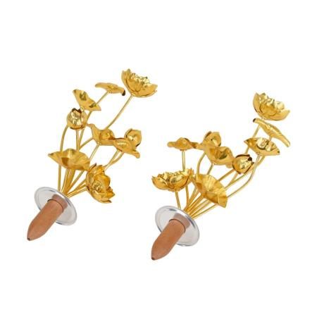 Suministros para altar budista, flor dorada de Jouka, aluminio Jouka chapado en oro de 6,0 T