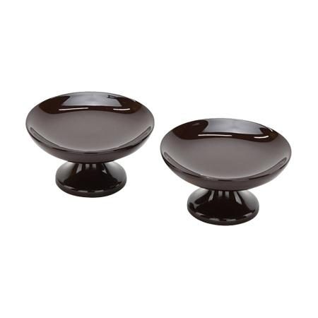Pair of wooden high-rise bowls, suitable for offerings, Buddhist altar accessories, bon lanterns, and offerings. 